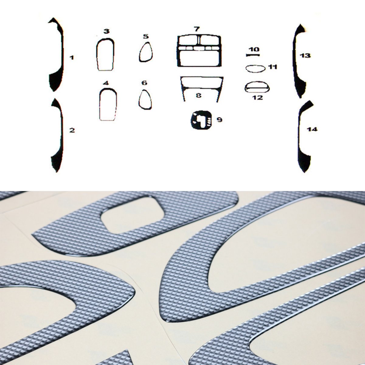 Hyundai Santa Fe Dashboard Kit - Omac - 14 Pcs. - Carbon - '01-'06